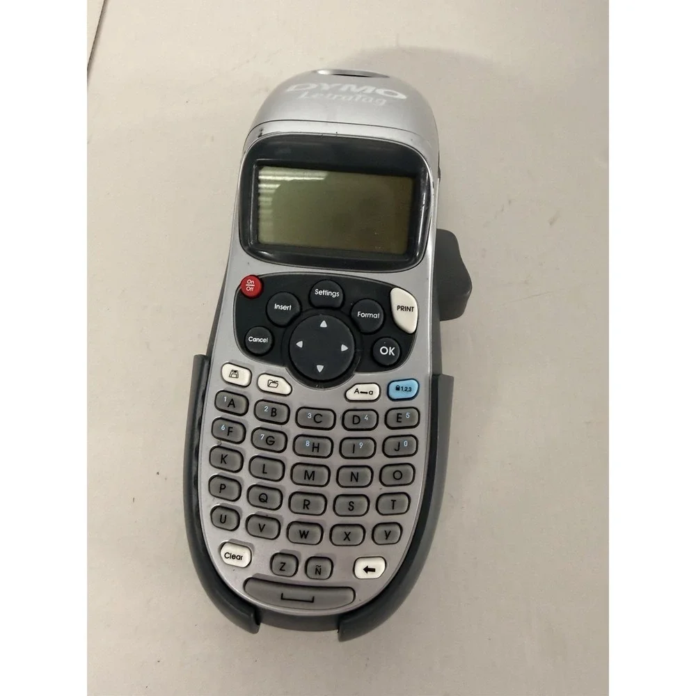 DYMO LetraTag LT-100H Handheld Label Maker Silver - Tested & Working With Cradle